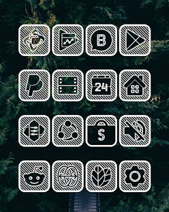 Snímek obrazovky Lines Square - White Icon Pack