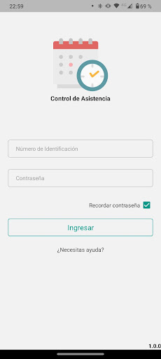 Android application Control de Asistencia screenshort