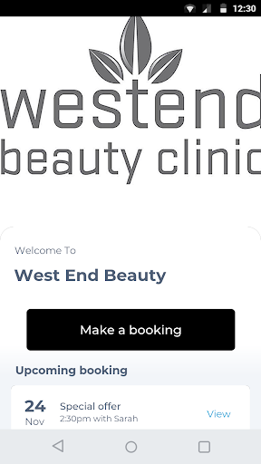 Android application West End Beauty screenshort