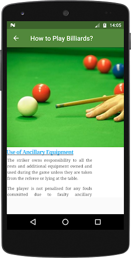 Learn Billiards Screen 2