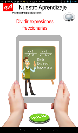 Android application Dividir Expresiones Fraccionar screenshort