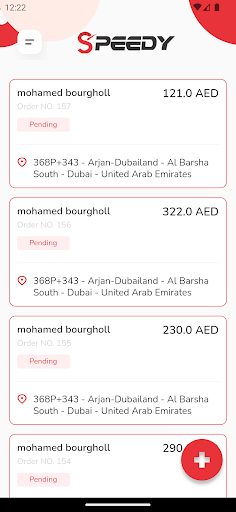 Android application Speedy Restaurant Portal UAE screenshort