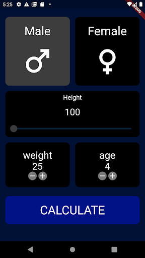 BMI Calculator Screen 2