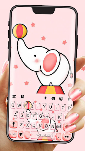 Cute Circus Elephant Keyboard Screen 2