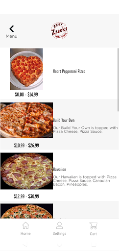 Zzeeks Pizza Screen 3