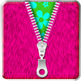 ★Pink Fur Zipper Lock Screen★ icon
