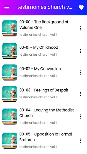 Android application Testimonie for the church IASD screenshort