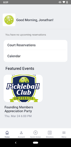 The Pickleball Club Screen 2
