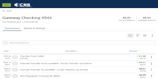 CNB Bank & Trust Screenshot