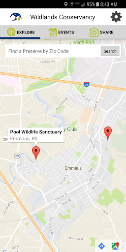 Android application Wildlands Conservancy screenshort