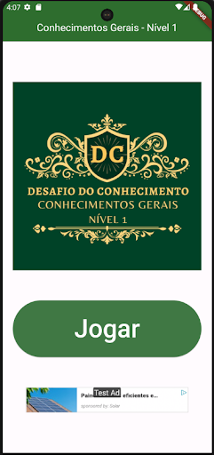 Android application Desafio do Conhecimento 1 QUIZ screenshort
