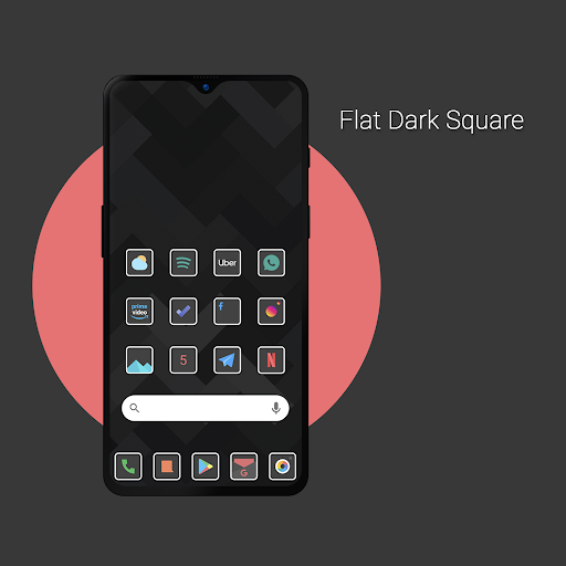 Screenshot of Flat Dark Square - Icon Pack