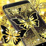 Golden butterflies lock screen icon