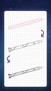 Как рисовать ракеты. Пошаговые