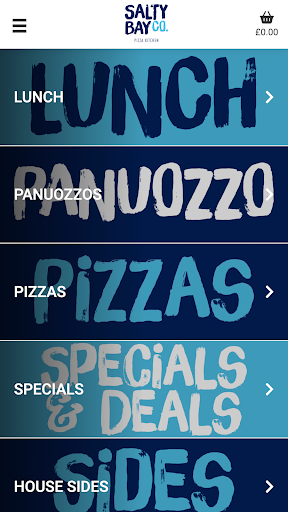 Android application Salty Bay Pizza screenshort