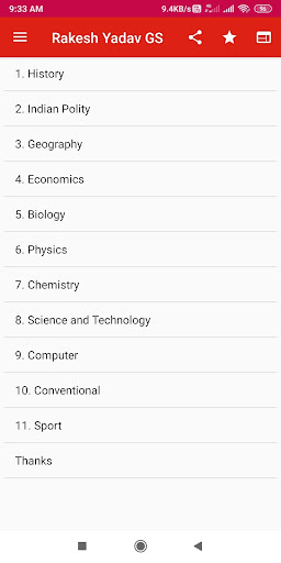Android application Rakesh Yadav General Studies screenshort