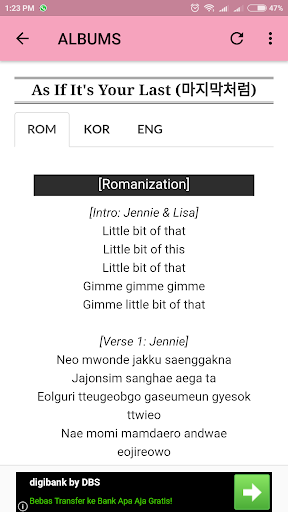 Blackpink Lyrics Offline App Store Data Revenue Download Estimates On Play Store