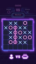 Tic Tac Toe 2 Player: XO Glow