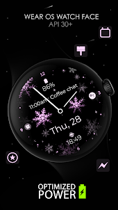 Snowflake pink watch face