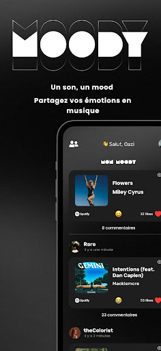 Android application Moody - Share Your Daily Vibe screenshort