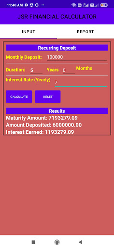 JSR Financial Calculator