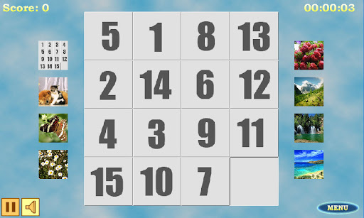 Android application Fifteen screenshort