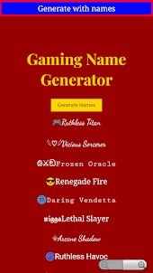 Gamer NickName Generator