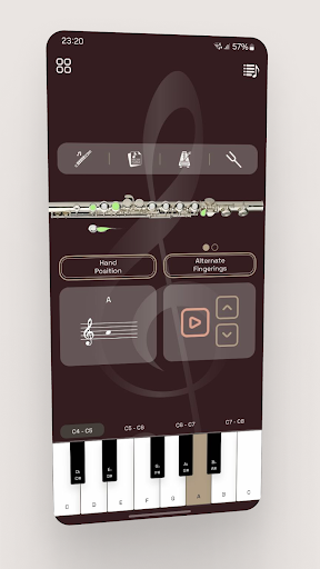 Screenshot of Flute Fingering Chart