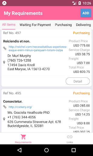 Android application G Shopin screenshort