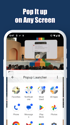 Android application Popup Launcher screenshort