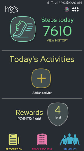Android application HealtheSteps screenshort