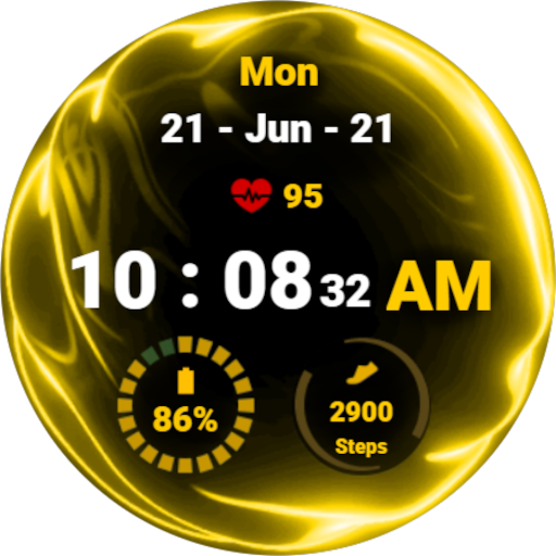 Fluid Yellow Watch Face Download on Windows