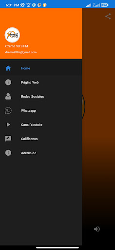 Android application Xtrema 98.9 FM screenshort