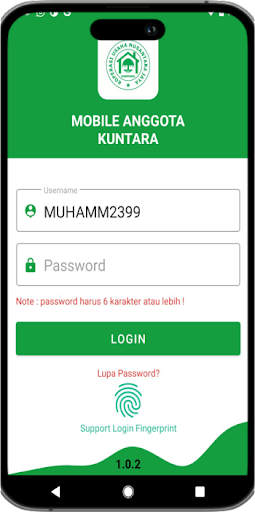 Android application Kuntara Mobile screenshort