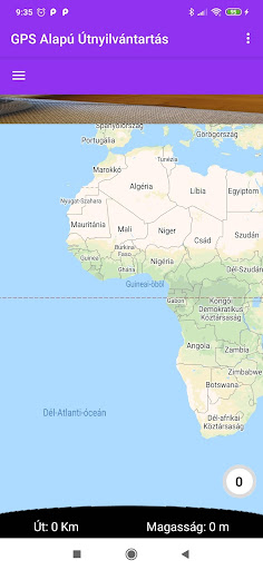 Android application GPS Alapú útvonalnyilvántartás screenshort