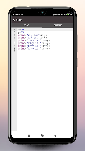 Android application Python Code Play screenshort