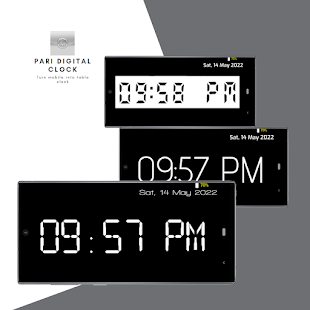 Zrzut ekranu z zegarem cyfrowym Pari