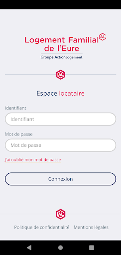 Android application Espace locataire LFE screenshort