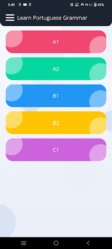 Android application Portuguese Grammar App screenshort