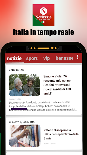 Android application Notizzzie - Italia tempo reale screenshort