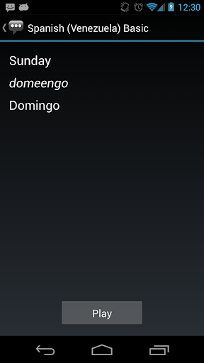 Spanish (Venez.) Basic Phrases Screen 3
