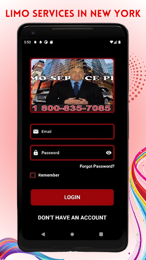Android application Limo Services screenshort