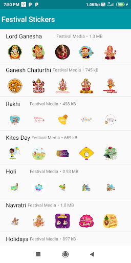 Android application Festival Stickers screenshort