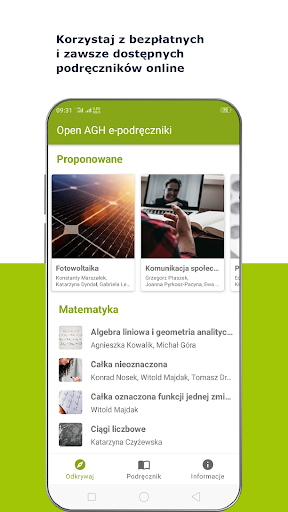 Android application Open AGH e-podręczniki screenshort