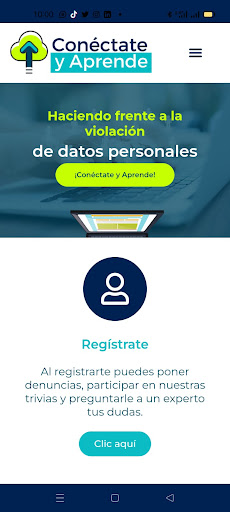 Android application Conéctate y Aprende screenshort
