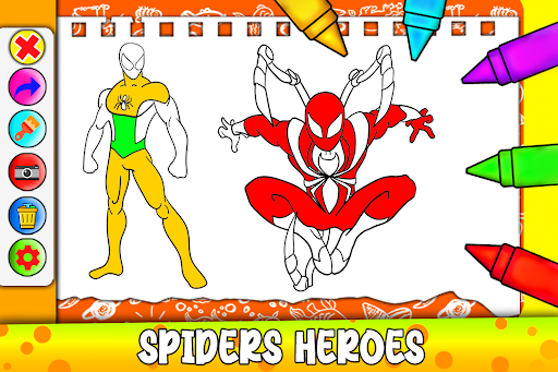 Spider super coloring Hero men