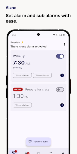 Android application Calarm screenshort