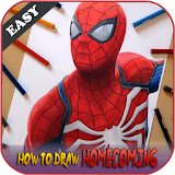 How To Draw Spiderman Homecoming Easy icon