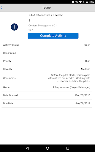 Screenshot of Instantis EnterpriseTrack