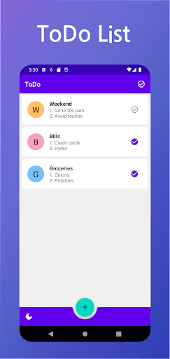Android application ToDo screenshort
